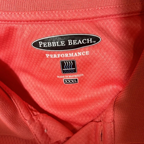 Pebble Beach Performance Polo Shirt Men's Short Sleeve - Coral size XXXL - Picture 2 of 9